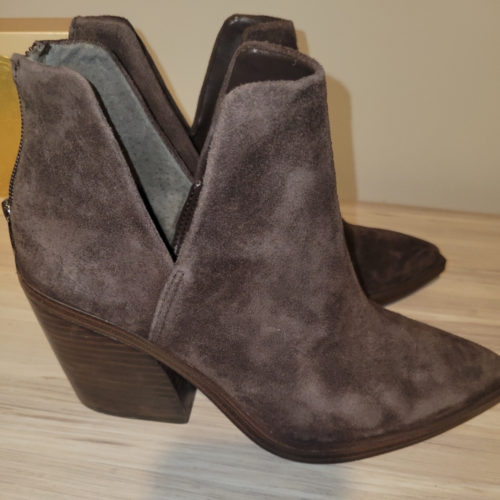 Vince Camuto Women's Suede Ankle Boots - Chocolate Brown